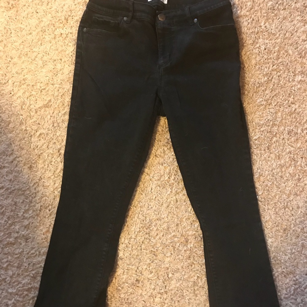 Ann Taylor Loft Modern Kick Crop Jeans Black